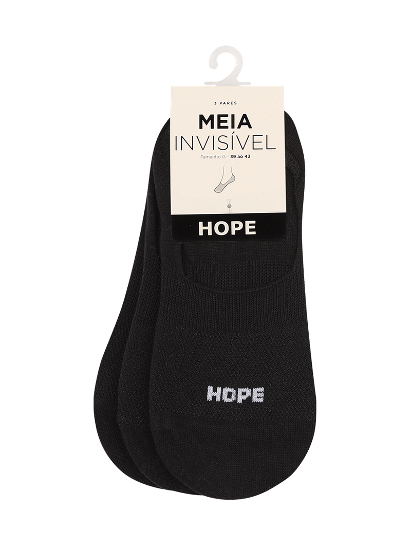 Kit 18 Pares de Meias Sapatilhas Invisível UNISSEX Adulto Preta