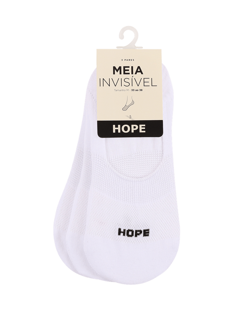 Kit 18 Pares de Meias Sapatilhas Invisível UNISSEX Adulto Branca