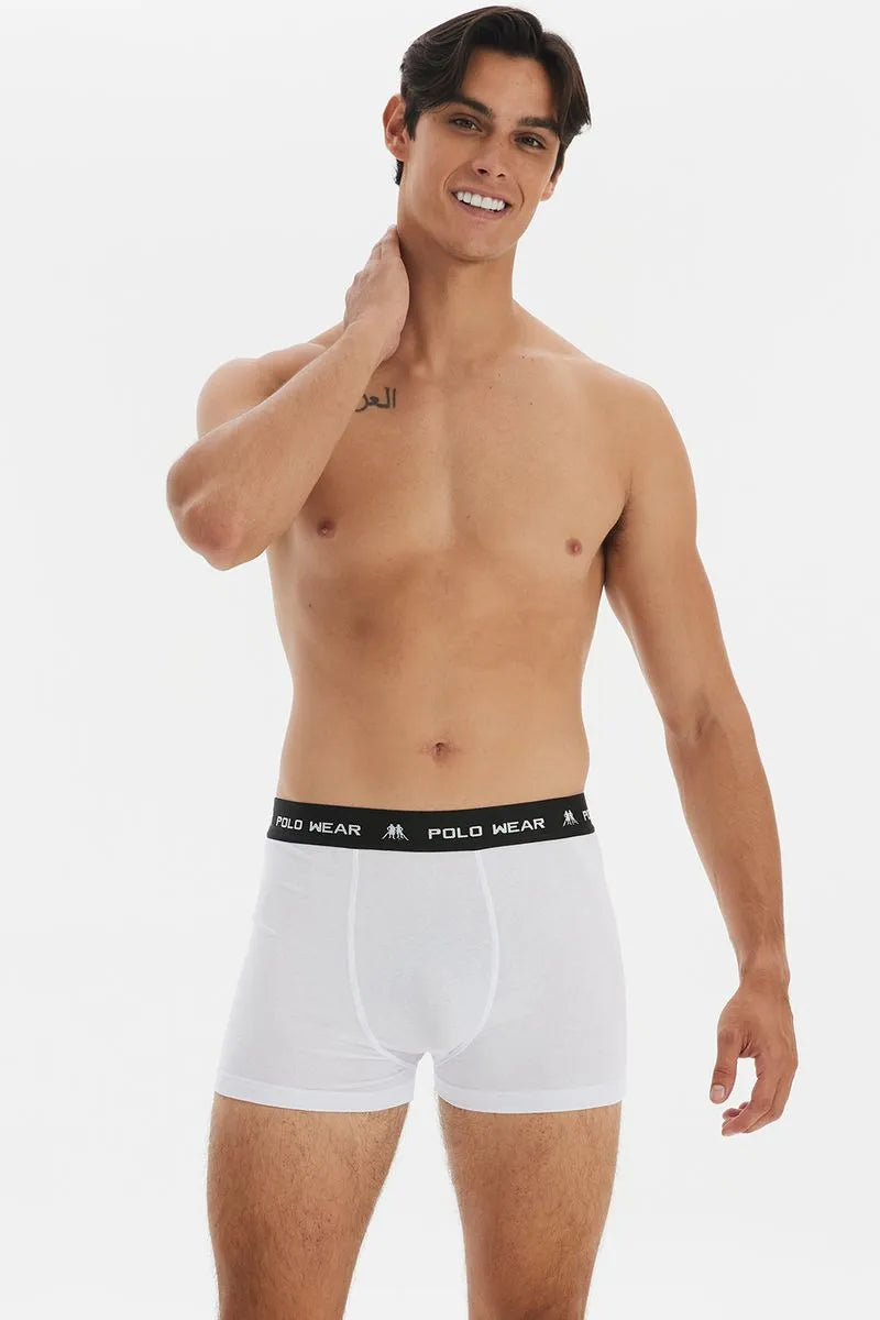 Kit com 3 Cuecas Boxer Polo Wear Masculina Original Microfibra Sem Costura Conforto Premium Branca Sortidas
