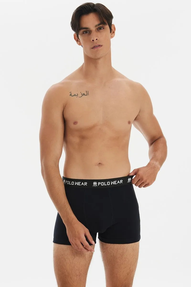Kit com 3 Cuecas Boxer Polo Wear Masculina Original Microfibra Sem Costura Conforto Premium Branca Pretas