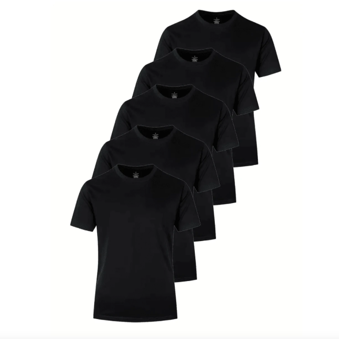 Kit 5 Camisetas Brancas Masculina Algodão Super Premium