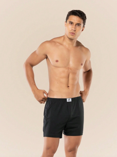 Cueca Samba Canção Masculina 100% Algodão Preta