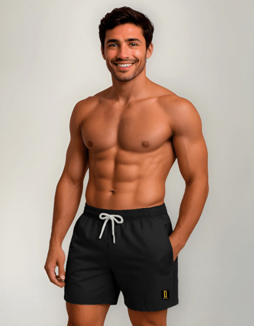 Short Bermuda Masculino Moda Praia Tecido Premium Laranja