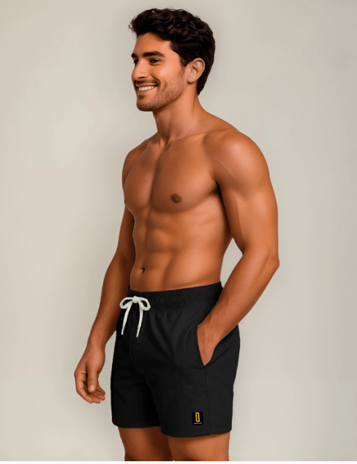 Short Bermuda Masculino Moda Praia Tecido Premium Laranja