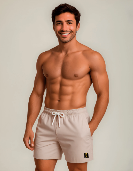Short Bermuda Masculino Moda Praia Tecido Premium Laranja