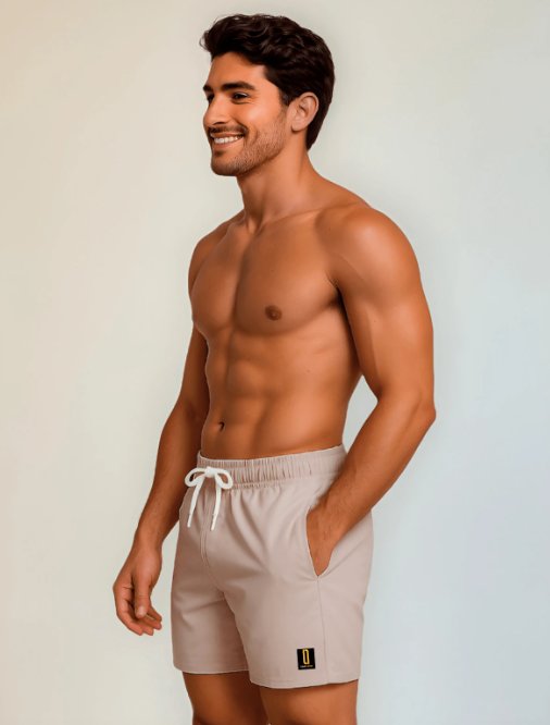 Short Bermuda Masculino Moda Praia Tecido Premium Laranja