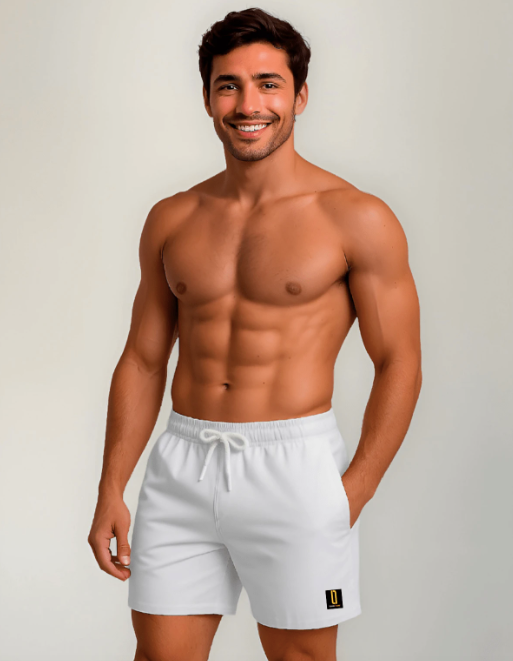 Short Bermuda Masculino Moda Praia Tecido Premium Laranja