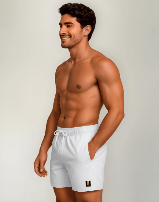 Short Bermuda Masculino Moda Praia Tecido Premium Laranja