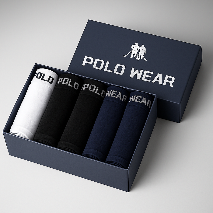 Kit com 3 Cuecas Boxer Polo Wear Masculina Original Microfibra Sem Costura Conforto Premium Branca
