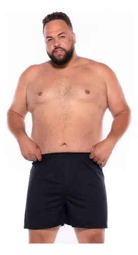 Cueca Samba Canção Plus Size Tamanho Grande 100% Algodão Preta