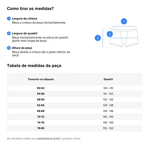 Cueca Samba Canção Plus Size Tamanho Grande 100% Algodão Preta