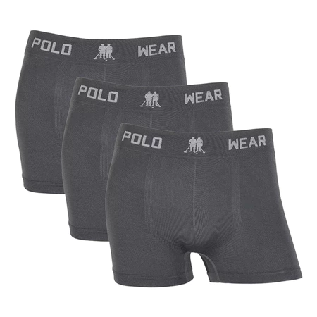Kit com 3 Cuecas Boxer Polo Wear Masculina Original Microfibra Sem Costura Conforto Premium Branca