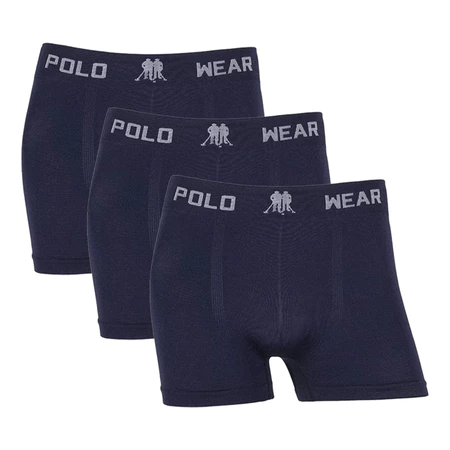 Kit com 3 Cuecas Boxer Polo Wear Masculina Original Microfibra Sem Costura Conforto Premium Branca