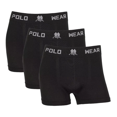 Kit com 3 Cuecas Boxer Polo Wear Masculina Original Microfibra Sem Costura Conforto Premium Branca